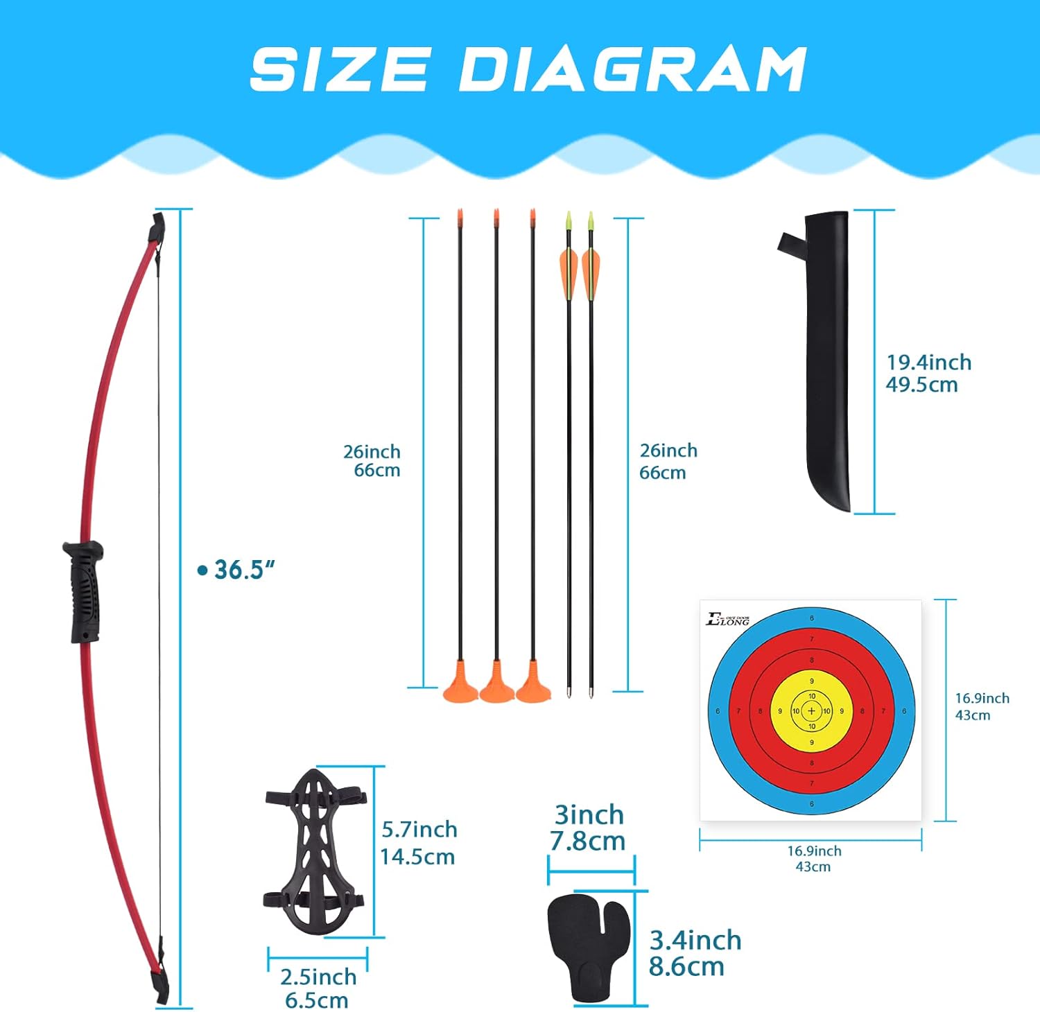Recurve Bow and Arrow Set Outd - Archery Target Face 评论和价格